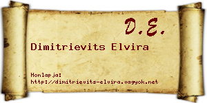 Dimitrievits Elvira névjegykártya